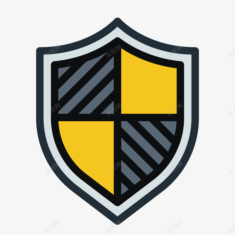 彩色手绘线稿盾牌元素矢量图图标ai_新图网 https://ixintu.com 卡通图标 圆弧 安全 彩色 扁平化 手绘 纹理 线稿 防护 矢量图