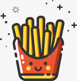 简笔画食物mbe风格卡通装饰薯条图标矢量图高清图片