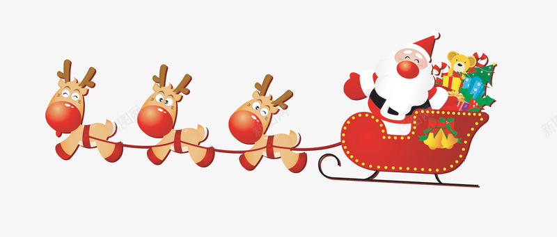 圣诞老人圣诞帽胡子麋鹿拉车png免抠素材_新图网 https://ixintu.com 圣诞帽 圣诞老人 拉车 素材 胡子 麋鹿