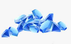 卡通手绘蓝色的钻石素材