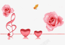 浪漫一世两个爱心玫瑰高清图片