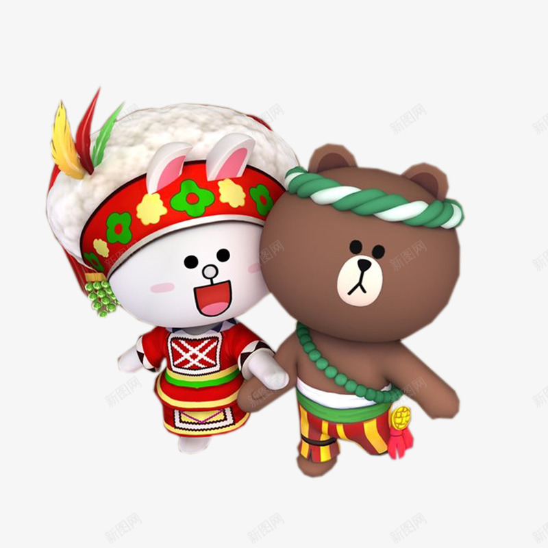 穿着民族服饰的卡通小熊png免抠素材_新图网 https://ixintu.com 卡通服饰 可爱的小熊 小熊 民族服饰 熊