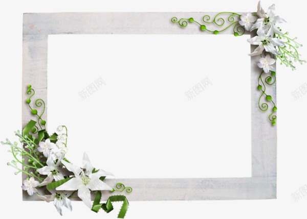 清新白色鲜花装饰相框png免抠素材_新图网 https://ixintu.com 母亲节相框 清新 白色 装饰 趣味相框 鲜花