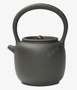 烧茶茶壶短嘴黑陶茶壶高清图片