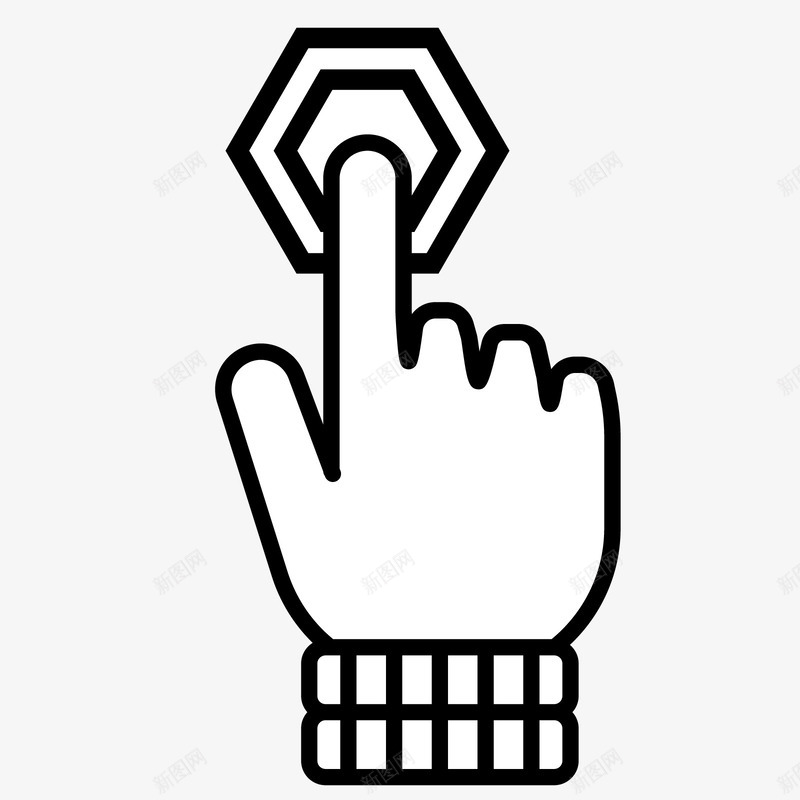 手点击按钮图标iconpng_新图网 https://ixintu.com 图标 图片 手 点击 点击的手 食指
