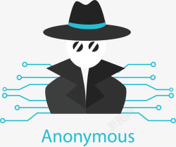匿名侦探匿名私家侦探小人矢量图高清图片