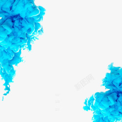 蓝色分解诶蓝色水墨水彩入水形态高清图片