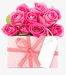 玫瑰花粉红玫瑰花礼盒素材
