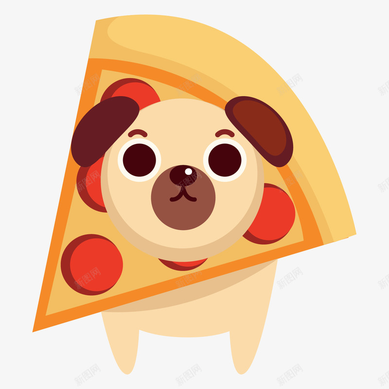 卡通手绘可爱的小狗png免抠素材_新图网 https://ixintu.com 创意 动漫动画 卡通手绘 可爱的小狗 披萨 艺术
