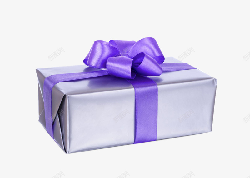 紫色大礼盒png免抠素材_新图网 https://ixintu.com 情人节元素 礼物 礼盒 紫色