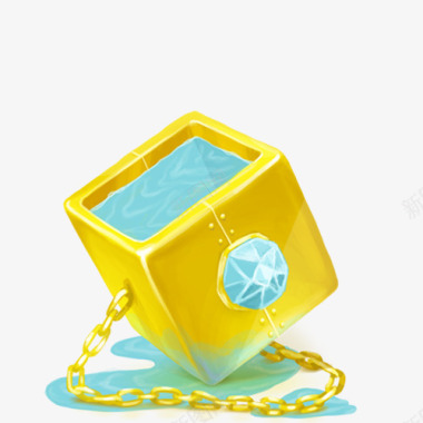 可爱魔力盒子图标锁链绿色钻石图标