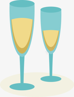 庆祝香槟婚礼上的香槟酒杯矢量图高清图片