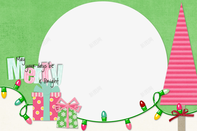 粉色少女圣诞图案边框png免抠素材_新图网 https://ixintu.com 少女 彩色 手绘 粉色