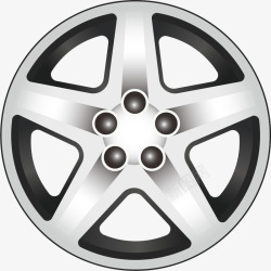 汽车轮毂描述3D改装立体银色轮毂高清图片