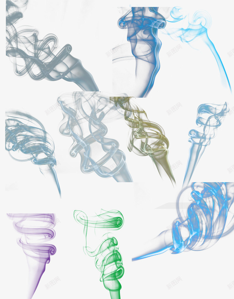 透明各色螺旋火炬状烟雾png免抠素材_新图网 https://ixintu.com 多色烟雾 火炬状烟雾 烟雾素材 螺旋烟雾 透明烟雾