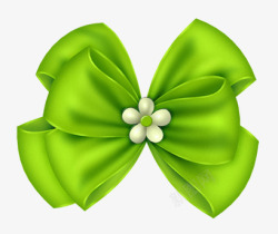 绿色蝴蝶结小花素材