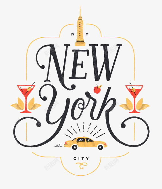 纽约艺术字png免抠素材_新图网 https://ixintu.com NewYork 创意 字体 手写 纽约 英文
