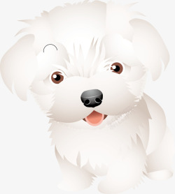白色可爱小狗矢量图素材