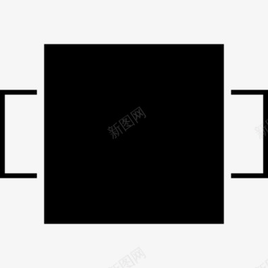 前面黑色方形与矩形两侧图标图标