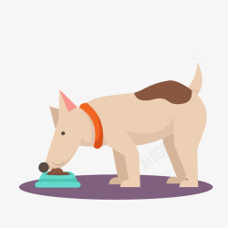 宠物食物卡通吃东西的小狗高清图片