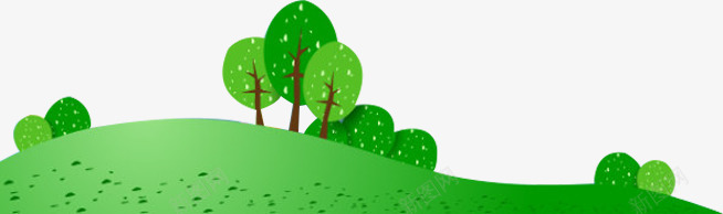 剪纸山坡png免抠素材_新图网 https://ixintu.com 山坡 植物 清新 绿色树 绿色草坪