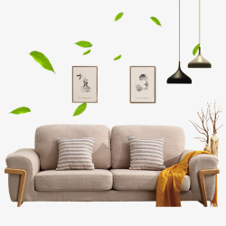 莫兰迪色系创意手绘家具摆件沙发椅子高清图片