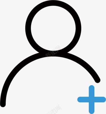线性添加人物图标icon矢量图图标