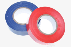 圆圈透明反光红蓝色色光滑的电工胶布实物高清图片