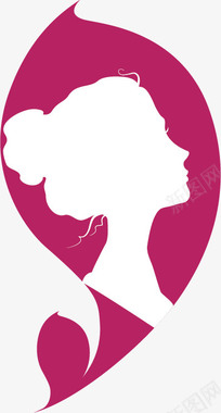 女性侧脸剪影女性剪影logo图标图标