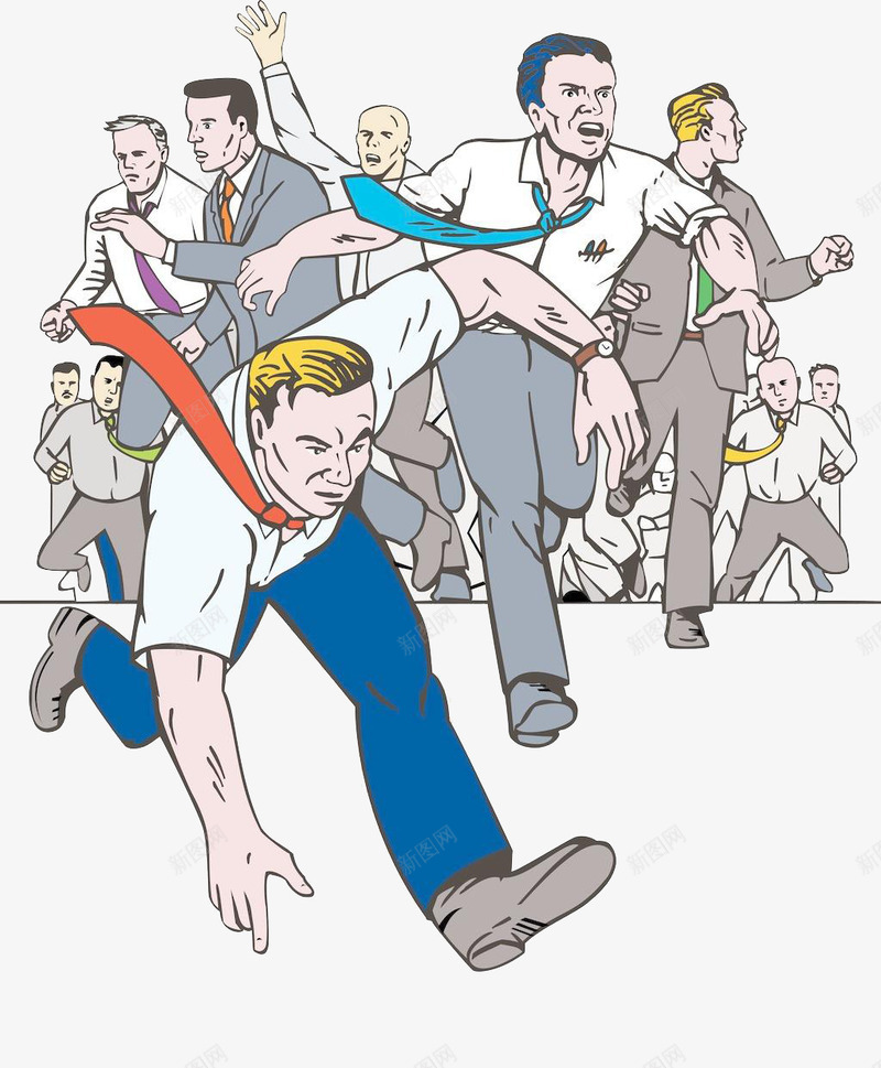 四处逃跑的人png免抠素材_新图网 https://ixintu.com 卡通 男人 装饰 跑的人 逃跑