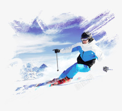 滑板立体冬季滑雪运动高清图片