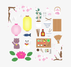 彩色的樱花22款彩色日本元素高清图片