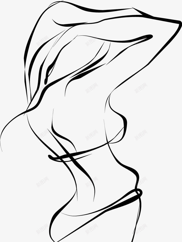 手绘流动性动感身材曲线图标png_新图网 https://ixintu.com 优美曲线 动感 手绘 流动性 线条 美女腰 苗条的女生 身材曲线