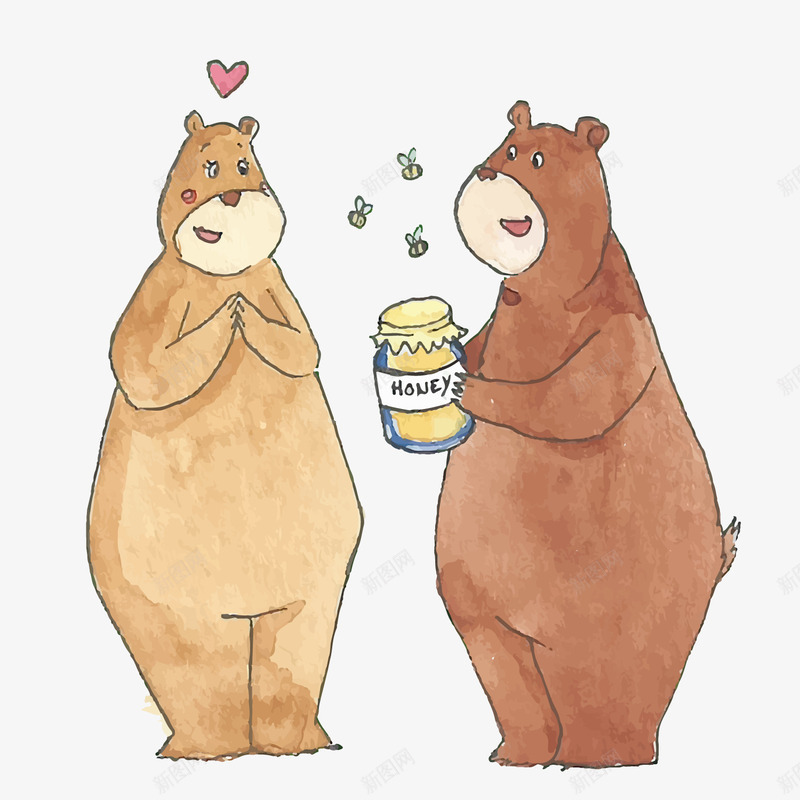 情侣熊png免抠素材_新图网 https://ixintu.com 动物 动物插画 卡通动物 可爱动物 小动物 情侣 熊