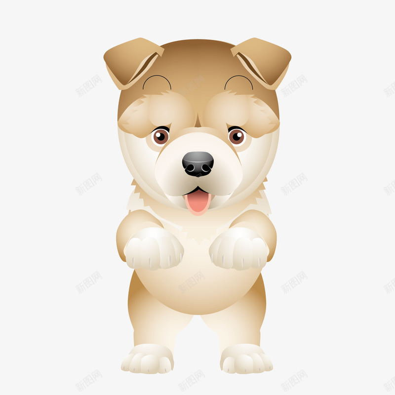 站立的小狗png免抠素材_新图网 https://ixintu.com png图形 png装饰 动物 小狗 手绘 装饰