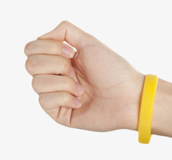 张力黄色装饰用品握拳头的手环橡胶制高清图片