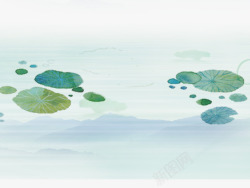 夏季池塘荷塘插画高清图片