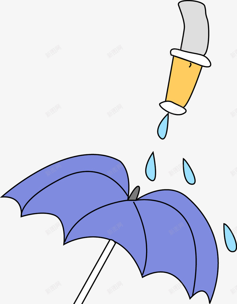 水管雨伞png免抠素材_新图网 https://ixintu.com 撑开的伞 水滴 水管 水龙头 雨伞