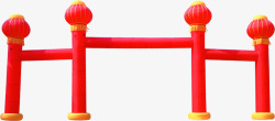 开业促销活动的红色台柱素材