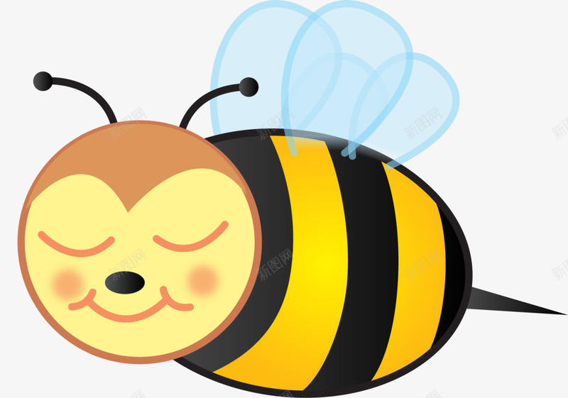 黄色可爱卡通蜜蜂png免抠素材_新图网 https://ixintu.com 微笑蜜蜂 昆虫 春天 春季 春日 自然 虫子 蜜蜂