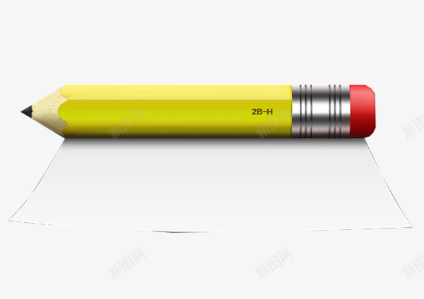 铅笔与白纸png免抠素材_新图网 https://ixintu.com 写字 好学 知识 黄色