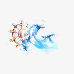 手绘海浪素材