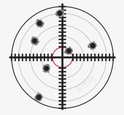 护具训练靶子扁平简约射击打靶弹痕矢量图高清图片