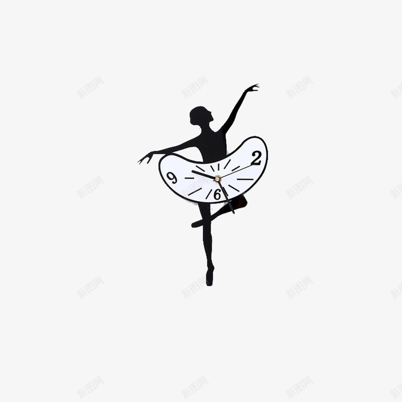 跳舞少女图标png_新图网 https://ixintu.com 创意 少女 时钟 跳舞
