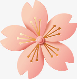 立体粉色花卉装饰图案粉色新式雕花樱花矢量图高清图片