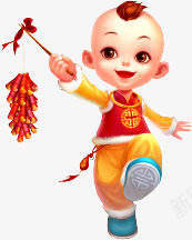 童子png免抠素材_新图网 https://ixintu.com 中国娃娃 卡通 春节 福 福娃 童子 童男童女 鞭炮