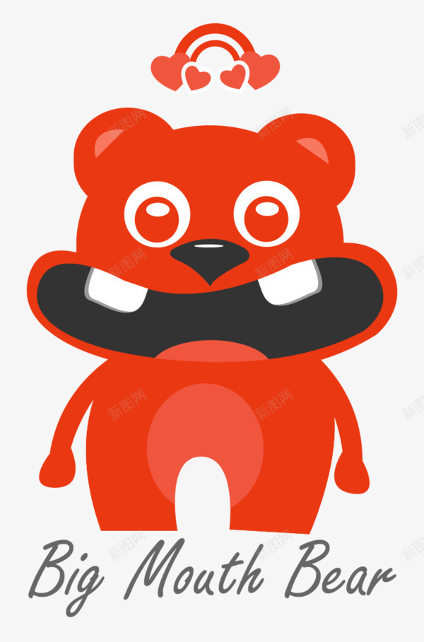 红色手绘小熊造型可爱png免抠素材_新图网 https://ixintu.com 可爱 红色 造型