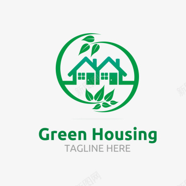 绿色创意房屋logo矢量图图标图标