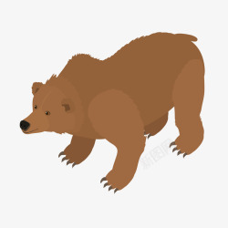 棕色卡通动物熊矢量图素材