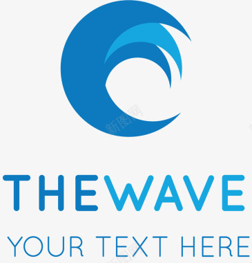 海浪元素蓝色标识logo图标图标